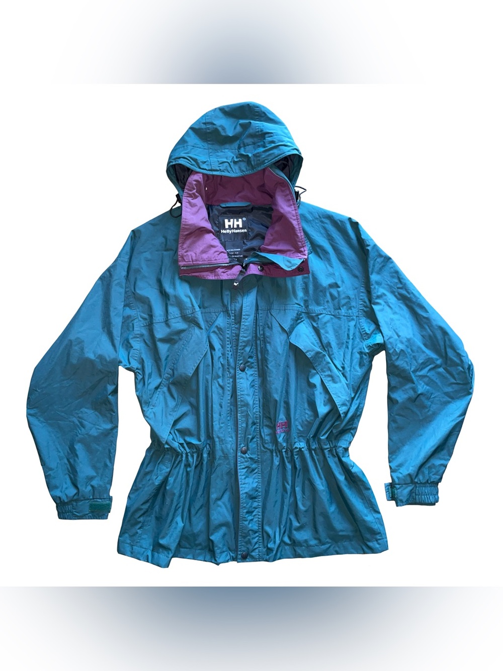 VTG Helly Hansen Waterproof Insulated Ski Snow Parka Hoodie Teal Purple Size XL